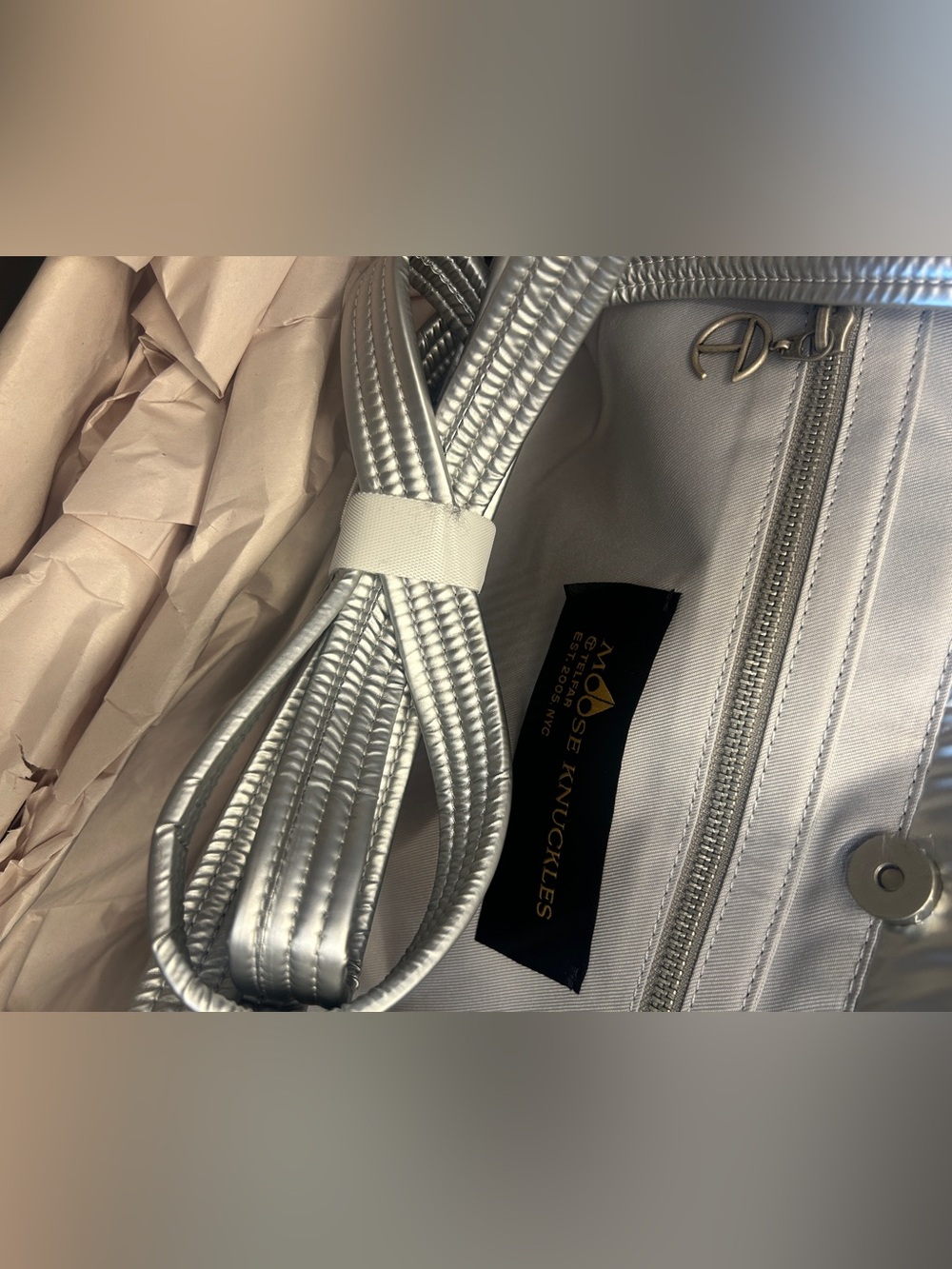 Telfar x Moose Knuckles Large Shopper Tote Silver NWT - Picture 9 of 11